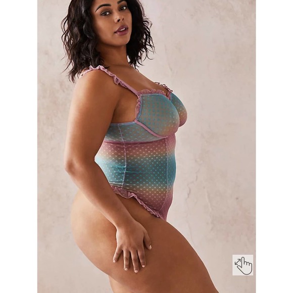 Torrid HEART MESH RUFFLE BODYSUIT Size 4X NWT - Picture 5 of 6